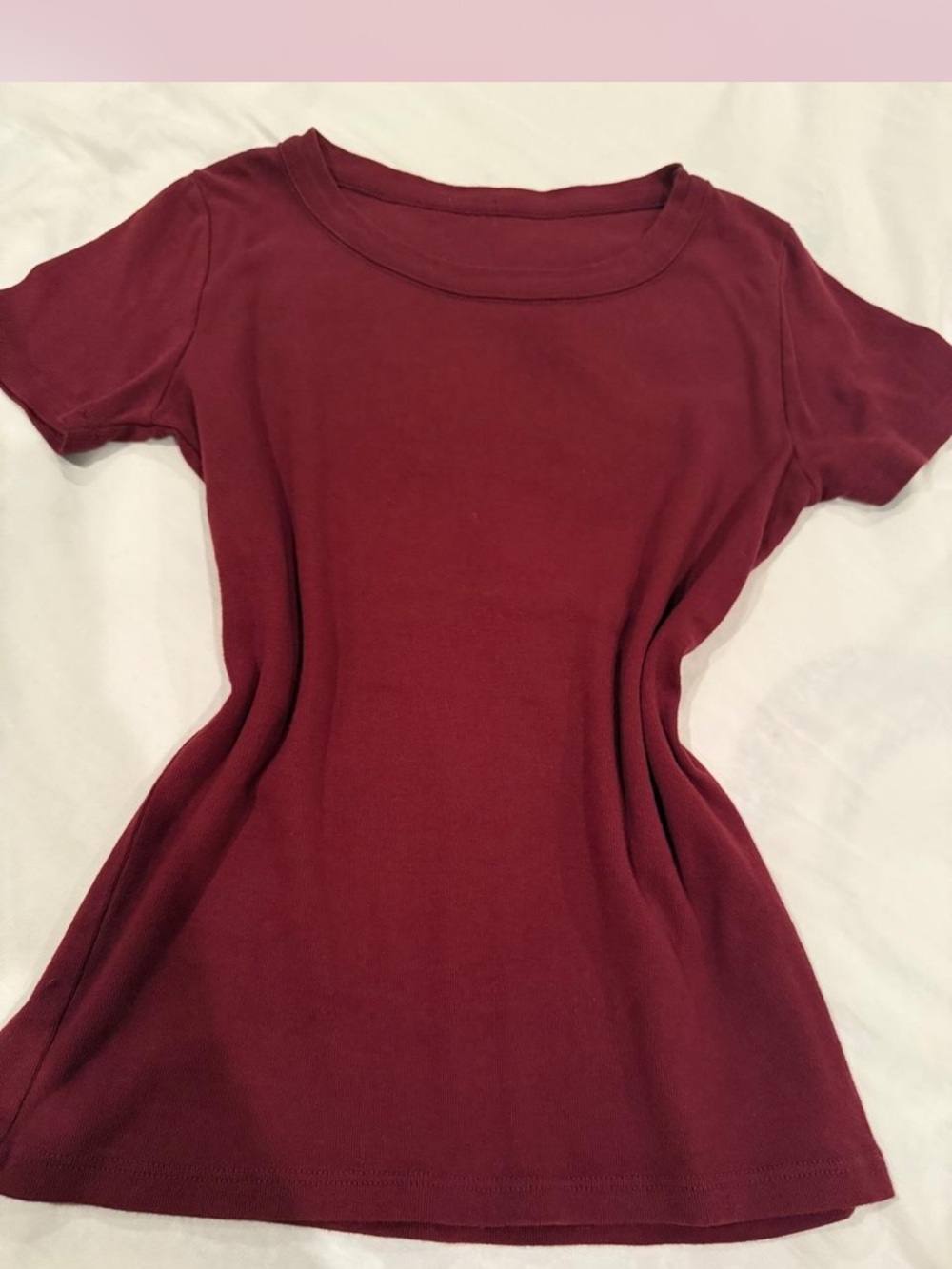 Brandy Melville Short Sleeve Crewneck Top - Wine
